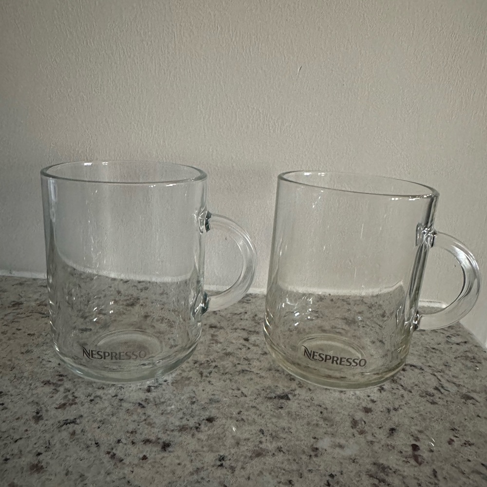 2 Nespresso Glass Mugs
